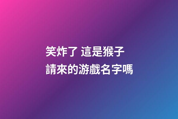 笑炸了 這是猴子請來的游戲名字嗎
